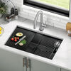 Lavabo de cocina tipo estación de trabajo con un receptáculo calibre 16 de 30" de montaje bajo encimera, con reborde WorkFlow™ y accesorios